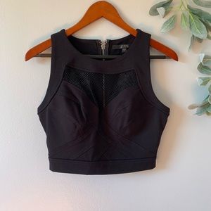 Guess Black Mesh Tank Crop top